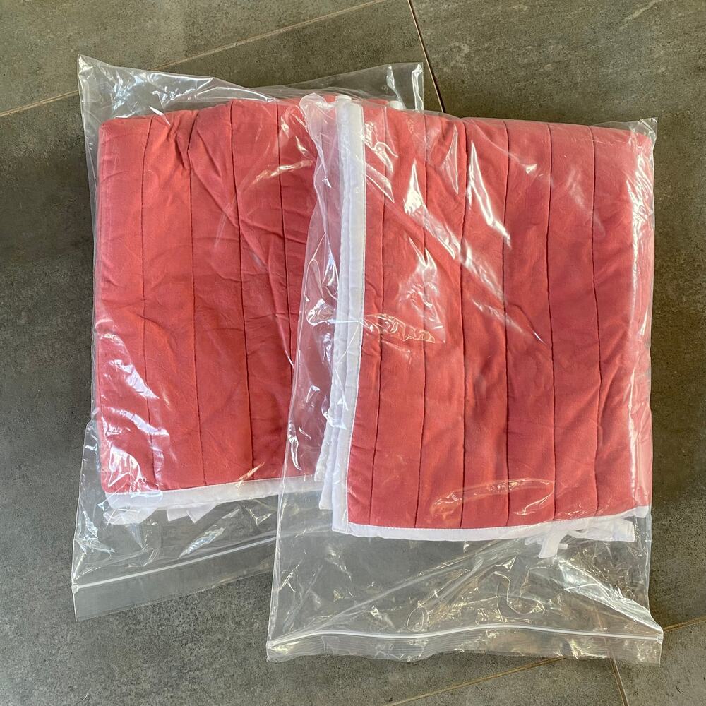 RH Baby Standard‎ Shams NIP Rose Colored Channel Quilted Baby Nursery Kids Room